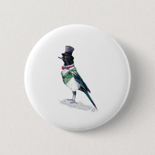 The Victorian Magpie Bird 6 Cm Round Badge