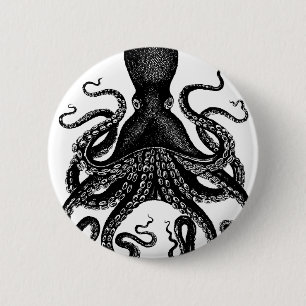 The Victorian Octopus 6 Cm Round Badge