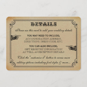 The Victorian Steampunk Wedding Collection Enclosure Card