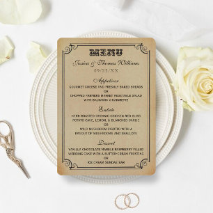 The Victorian Steampunk Wedding Collection Menu
