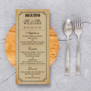 The Victorian Steampunk Wedding Collection Menu