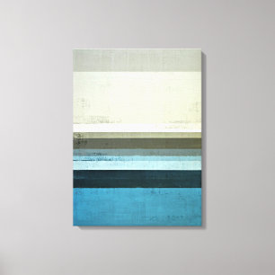 'The View' Blue and Grey Abstract Art Canvas Print