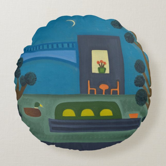 The View from my Former Studio 2011 Round Cushion (Front)
