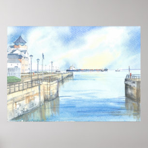 The view from Portishead Marina Poster