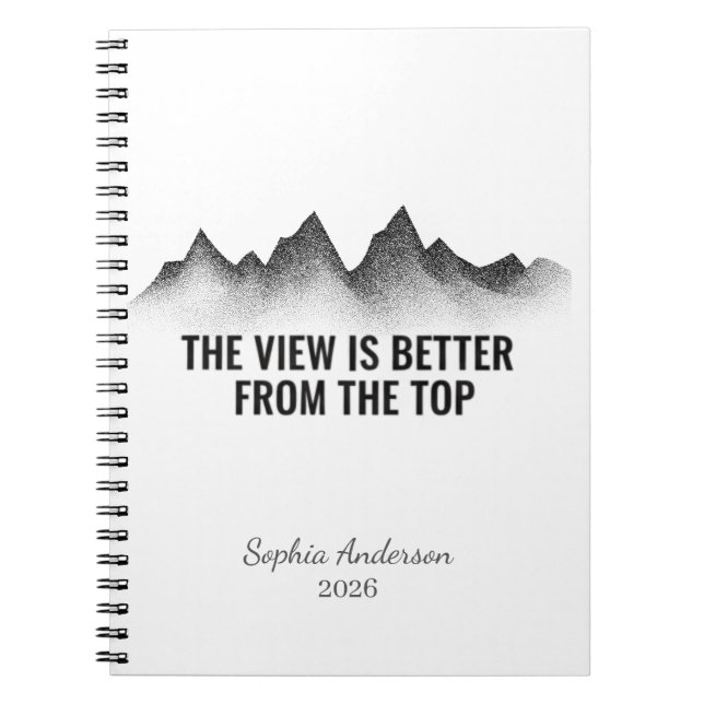 The View Is Better From The Top I Personalised Notebook (Front)