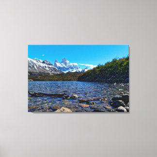 The view of Mount Fitzroy from Laguna Capri Canvas Print