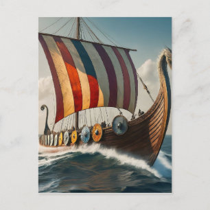 The Viking Long ship Postcard