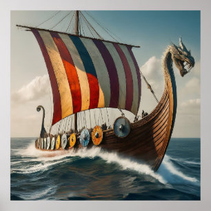 The Viking Long ship Poster