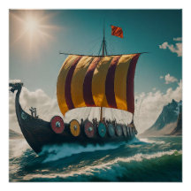 The Viking Longship Cuts Through the Waves