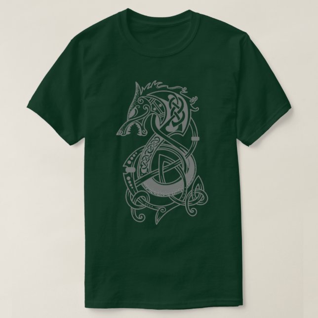 The Viking Wolf Fenrir Silver T-Shirt (Design Front)