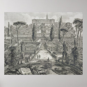 The Villa d'Este at Tivoli (engraving) Poster