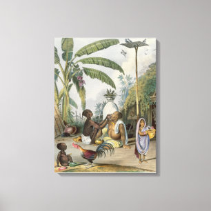 The Village Barber, plate 6 from 'Indians', engrav Canvas Print