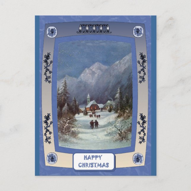 The village church holiday postcard (Front)