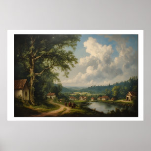 The Village Oak — English Countryside with Figures Poster