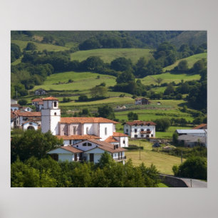 The village of Amaiur in the Baztan Valley of Poster