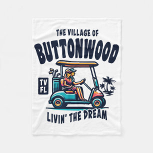 The Village Of Buttonwood Golf Cart Design  Fleece Blanket