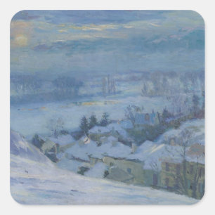 The Village of Herblay under snow, 1895 Square Sticker
