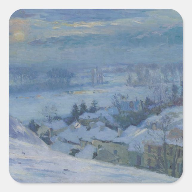 The Village of Herblay under snow, 1895 Square Sticker (Front)