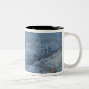 The Village of Herblay under snow, 1895 Two-Tone Coffee Mug