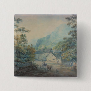 The Village of Rydal, Westmorland 15 Cm Square Badge