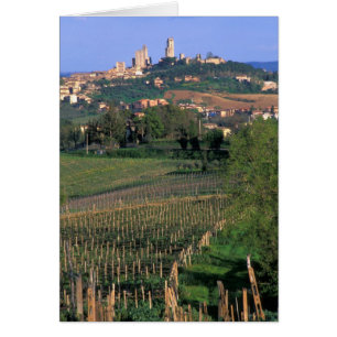 The village of San Gimignano sits in the rolling