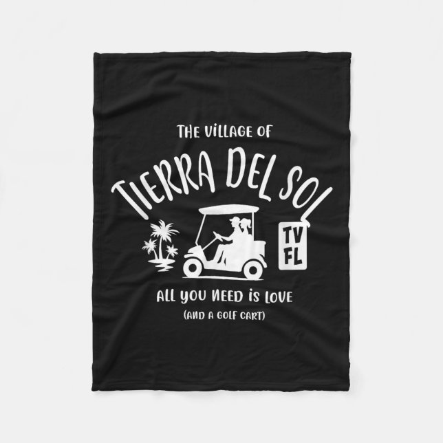 The Village Of Tierra Del Sol Tv Fl Golf Cart Desi Fleece Blanket (Front)