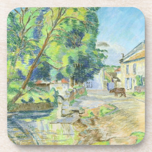The Village (pastel on paper) Coaster