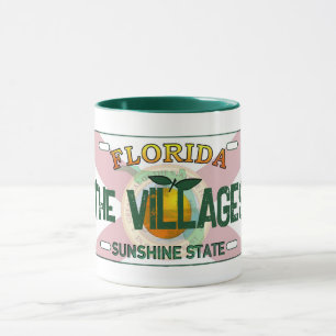 The Villages Florida flag license plate mug