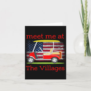 The Villages Florida Retirement American Flag Card