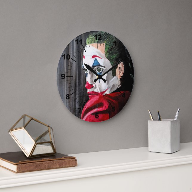 The Villain Painting by Alfred Fox Large Clock (Office)
