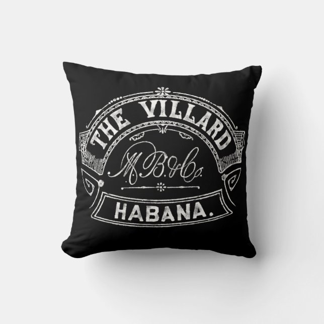 The Villard Cigar Stamp Throw Pillow (Front)