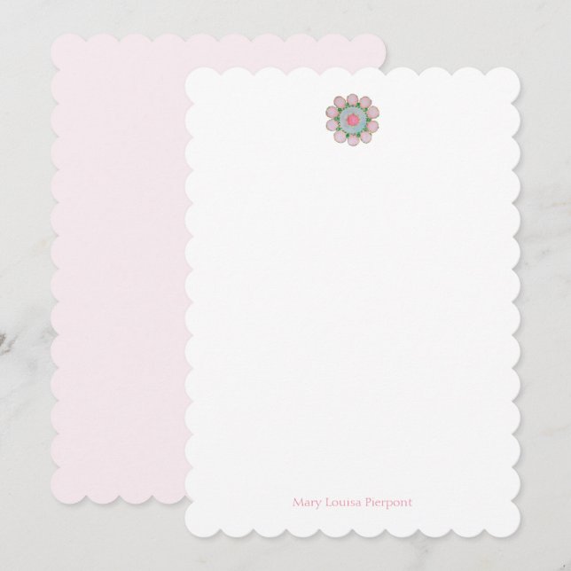 The Vine Scalloped Personalised Card (Front/Back)