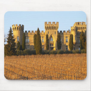 The vineyard with syrah vines and the chateau mouse mat