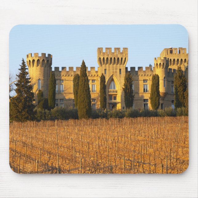 The vineyard with syrah vines and the chateau mouse mat (Front)