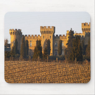 The vineyard with syrah vines and the chateau mouse mat
