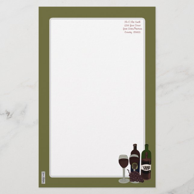 The Vino Vixen - (The Beauty in the Bottle) Stationery (Front)