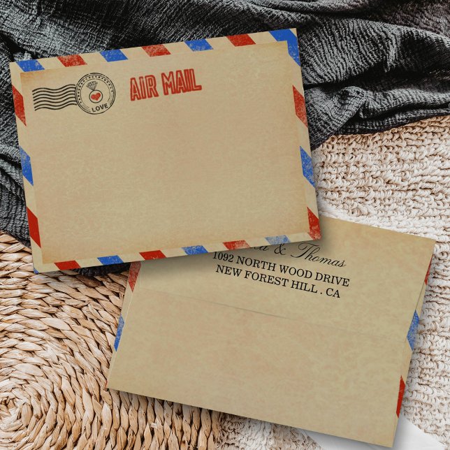The Vintage Airmail Wedding Collection Envelopes (Creator Uploaded)