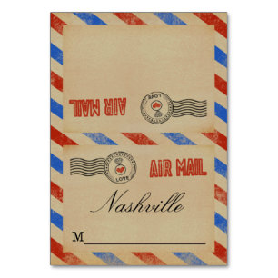 The Vintage Airmail Wedding Collection Table Number