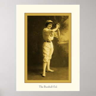 The Vintage Baseball Gal Poster