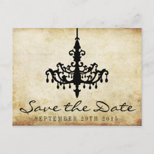 The Vintage Chandelier Wedding Collection Announcement Postcard