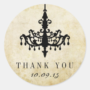The Vintage Chandelier Wedding Collection Classic Round Sticker