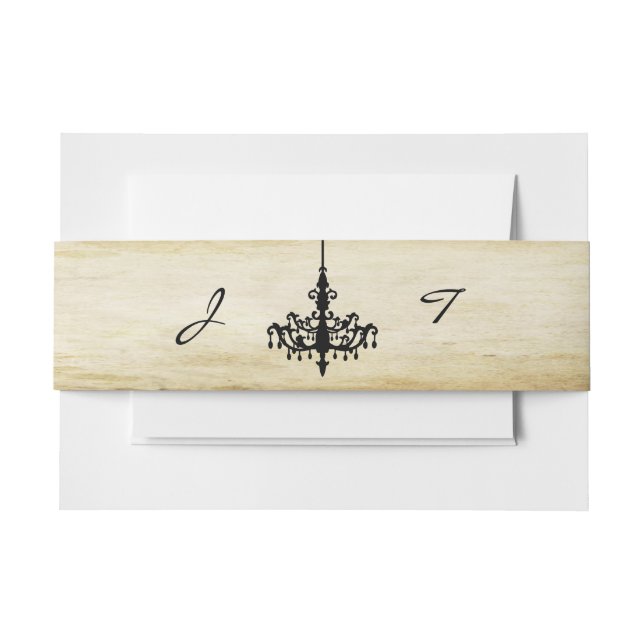 The Vintage Chandelier Wedding Collection Invitation Belly Band (Front Example)