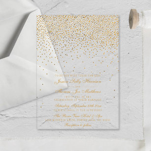 The Vintage Glam Gold Confetti Wedding Collection Acrylic Invitations
