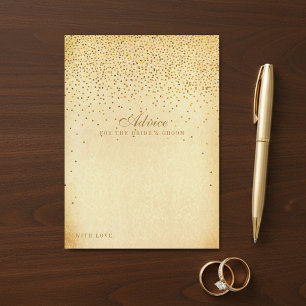 The Vintage Glam Gold Confetti Wedding Collection Advice Card
