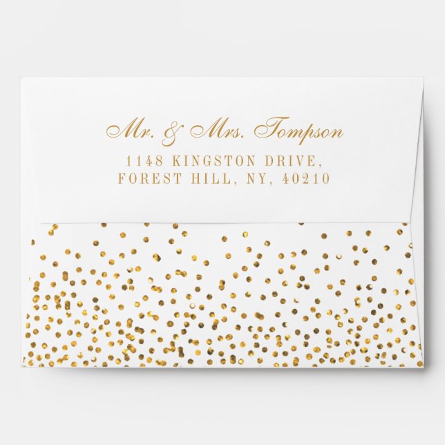 The Vintage Glam Gold Confetti Wedding Collection Envelope (Back (Top Flap))