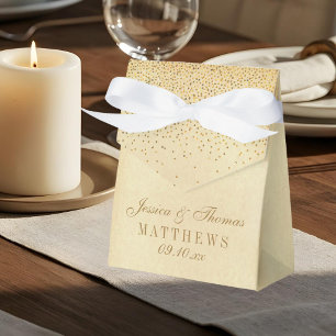 The Vintage Glam Gold Confetti Wedding Collection Favour Box