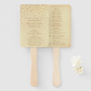The Vintage Glam Gold Confetti Wedding Collection Hand Fan