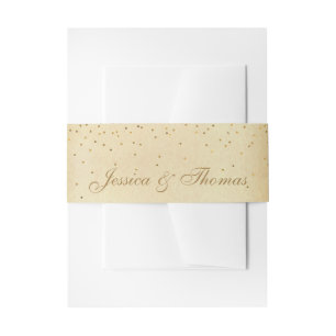 The Vintage Glam Gold Confetti Wedding Collection Invitation Belly Band