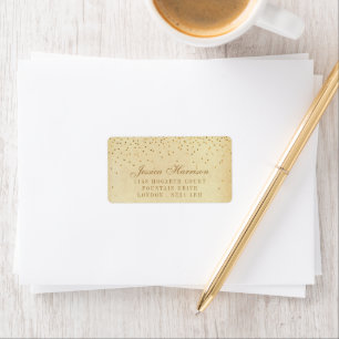 The Vintage Glam Gold Confetti Wedding Collection Label