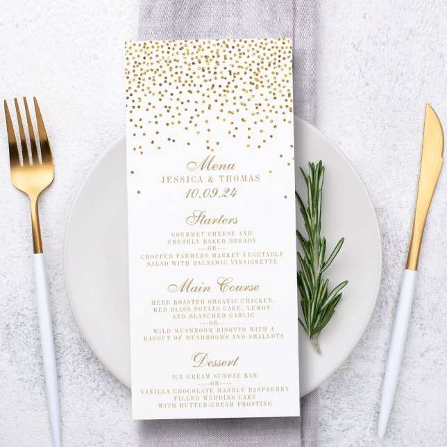 The Vintage Glam Gold Confetti Wedding Collection Menu (Creator Uploaded)